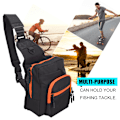 Miniatyrbillede 6 af 8: Polyester Multifunktionel Fiskegrej Crossbody Taske Udendørs Sport Vandreture Rejse Skuldertasker (Sort)