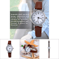 Miniatyrbillede 8 af 8: Elegant Lille Simpel Mode Kvinder Ur Retro Læder Mini Armbåndsur (Kaffe)