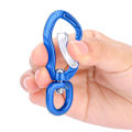 Miniatyrbillede 6 af 8: Multifunktionel Karabiner i Aluminiumlegering til Udendørs Bjergbestigning Sikker Lås D-Spænde Blå