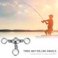 Miniatyrbillede 8 af 8: 20 stk Holdbare Fleksible Trevejs Rullende Svirvler Triple Svirvel Fiskeforbindelser (3#)