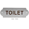 Miniatyrbillede 1 af 8: Rustfrit Stål Hækkepost Havehus Hjem Dør Port Toilet Advarselsskilte med Monteringsskruer TOILET