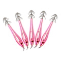 Miniatyrbilde 1 av 7: 5 stk 9,5 cm Plast Hard Blekksprut Fiske Agner Med Dobbel Krok (Rosa)