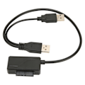 Miniatyrbillede 8 af 8: USB2.0 Optisk Drev Kabel Ekstern USB til SATA 6 og 7 Strømforsyning Bærbar Plug and Play 480Mbps Drev Adapter