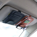 Miniatyrbillede 8 af 8: Bil Solskærm Kort Opbevaring Clip PU Læder Auto Søger Organizer Biltilbehør