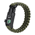 Miniatyrbilde 3 av 8: Paracord Overlevelsesarmbånd for Menn Kvinner Utendørs Bangles Wrap Umbrella Rope (Army Green)