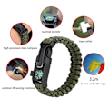 Pikkukuva 8 / 8: Paracord-selviytymisrannekkeet miehille ja naisille, ulkoilmakäyttöön, rannekkeet, kääre, varjo köysi (armeijan vihreä)