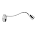 Miniatyrbilde 3 av 8: RV LED sengelampe 360 graders svingbar fleksibel svanehalslampe for DC 12V til 24V Båtcamper lastebilbiler Forkrommet