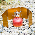 Miniatyrbild 7 av 8: 8-plattars Vikbar Spis Vindskydd Utomhus Camping Tillbehör Matlagning Gas Vindskydd (Gul)