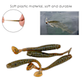 Miniatyrbilde 8 av 8: 50 stk 5 cm Myke Plast Fiske Agner T-hale Grub Worm Agner Fiskeutstyr Tilbehør Svart