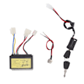 Miniatyrbilde 1 av 8: Børstemotorhastighetsregulator DC12V 250W Hastighetsregulator Modulatorboks for Scooter Go Karts gressklippere