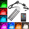 Miniatyrbilde 7 av 7: LED-lysstripe til bil, EECOO 4 stk. Bilinteriørlys Musikk LED-belysningssett Underdash-lys med