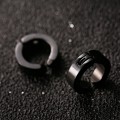 Miniatyrbilde 4 av 7: 1 Par Stilig Øre-Klips Ørepynt i Rustfritt Stål - Gave (Svart Glatt Overflate)