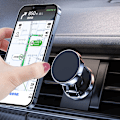 Miniatyrbillede 8 af 8: Foldbar magnetisk biltelefonholder 360° rotationsstativ Instrumentbræt Mobiltelefonbeslag Montering Sort