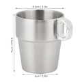 Miniatyrbillede 8 af 8: Stabelbart Sæt af Vand- og Kaffe Kopper i Rustfrit Stål med Kopholderstativ