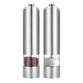 2-pack - Elektriska salt- och pepparkvarnar i rostfritt silver Silver