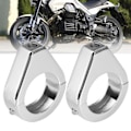 Miniatyrbild 6 av 8: Aluminiumlegering Motorcykel Modifierad Blinkers Ljusfäste 41mm Gaffelklämmor Silver
