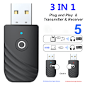 Miniatyrbild 2 av 8: 3-i-1 Sändare Mottagare Bluetooth 5.0 Mottagare Sändare Ljud Bluetooth-adapter