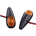 Miniatyrbild 2 av 8: 2 st LED-blinkers för motorcykel, infällda, blinkande lampa, bärnstensfärgade