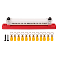 Pikkukuva 1 / 8: Virranjakoblokki 12 navalla Bus Bar Set 2xM6 napa 12xM4 ruuviliittimen akkukotelot autoihin Asuntoautoihin laivoihin jahteihin Punainen