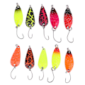 Miniatyrbillede 2 af 8: 10 stk Metal Hard Bait Sequins Spoon Fiskekrog Tilbehør med Æske
