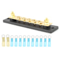 Miniatyrbillede 6 af 8: Integreret samleskinne Board Dual Rad 10 Position M6 Terminal Stud 150A DC 48V til Lastbil Bil Yacht Båd