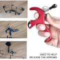 Miniatyrbillede 3 af 8: Bueskydningsudløsningshjælpemidler 3-fingers greb Tommel Caliper Trigger til Compound Bow Tilbehør (Rød)