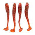 Miniatyrbilde 3 av 8: 50 stk 5 cm Myke Plast Fiske Agner T-hale Grub Worm Agner Fiskeutstyr Tilbehør Rød