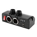 Pikkukuva 3 / 8: Savukkeensytyttimen jakaja 3 in 1 Monitoiminen USB-autolaturi Volttimittari Virtalähde