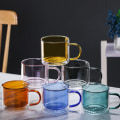 Miniatyrbilde 8 av 8: Fargerik Isolerende Glasskrus med Håndtak - Dobbelvegget Kaffekopp