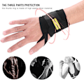 Miniatyrbillede 8 af 8: Justerbare Elastiske Wraps Bandager Vægtløftning Wristband Åndbar Gym (sort & gul)