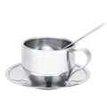 Miniatyrbillede 1 af 8: Isoleret Rustfrit Stål Kaffe Kop Sæt med Underkop og Ske