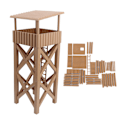 Miniatyrbillede 8 af 8: 1/16 Vagttårnsmodel DIY Samling Udsigtspost Model Byggeklodser Legetøj til Børn (47 stk)