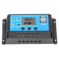 Miniatyrbild 5 av 8: Solcellsladdningsregulator LCD Dubbel USB PWM Cell Panel Regulator med Automatisk Lastidentifiering 12V 24V40A