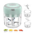 Electric Garlic Chopper, 250ml Vegetable Chopper, Onion Chopper, Portable Small Food Processor 250ml White green