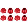 Pikkukuva 4 / 8: 17mm Pyörän Hex-napojen sovittimen mutterit pölynkestävällä suojalla HSP HOBAO TEAM C 1/8 RC-autolle (Punainen)