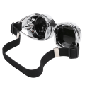 Pikkukuva 3 / 8: Steampunk-tyyppiset kaksoiskerroksiset aurinkolasit - ABS-muovia, vintage-tyyli, juhlatarvike, kirkas hopea