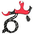 Miniatyrbillede 6 af 8: Universal Compound Bueslippesystem med Tre eller Fire Fingre Greb Tommel Caliper Trigger Rød