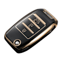 Miniatyrbillede 4 af 8: Nøglefob Cover TPU Præcis Pasform Smart Nøglebeskytter Holder Udskiftning til Kia K2 K3 K4 KXCROSS KX7 Sort