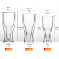 Miniatyrbilde 2 av 8: Isolert dobbelvegget ølglass for hjemmebaren - Holder ølen kald og vakker