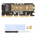 Miniatyrbillede 1 af 8: M.2 NVME SSD til PCIE3.0X16 Adapterkort med Køleplade til PM961 960EVO SM961 SM951 PM951 Support PCIE X4 X8 X16 NVME Adapter