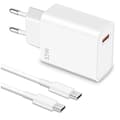 Miniatyrbilde 1 av 2: 33W hurtiglader kompatibel med Xiaomi, HyperCharge Type A EU-pluggadapter med 1m kabel 33W