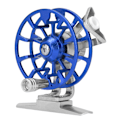 Miniatyrbillede 3 af 8: Bærbar Isfiskeri Hjul Aluminium Legering Højrehåndet Fiskegrej Hjul Arbejdsbesparende (Blå)