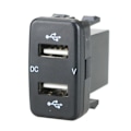 Miniatyrbillede 8 af 8: 4,2A Biloplader Effektiv opladning Adapter med dobbelte USB-porte med 0,6 m linjeskift til Toyota-modeller Grøn