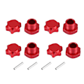 Pikkukuva 1 / 8: 17mm Pyörän Hex-napojen sovittimen mutterit pölynkestävällä suojalla HSP HOBAO TEAM C 1/8 RC-autolle (Punainen)