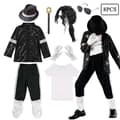 Halloween-kostyme for barn Gutt Danseforestilling Party Michael Jackson-inspirert popstjerne karnevalskostymesett E Set E 9-10T(150)