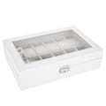 Miniatyrbild 6 av 8: 12 Fack PU-Läder Urhållare Armbandsur Displayfodral Smycken Present Förvaringslåda Organizer