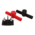 Miniatyrbillede 4 af 8: Dobbelt Powerpost Kabelstik 2 X M8 Dobbelt Strømfordelingsblok med 2 stk. Sort Rød Isolator til Biler Fartøjer