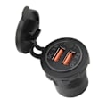 Miniatyrbillede 5 af 8: Bil Dobbelt USB-porte Oplader QC3.0 Rødt lys med kontakt Universal til mobiltelefoner Tablets GPS
