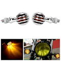 Miniatyrbillede 8 af 8: 1 par Retro Style Universal Blinklys Lampe Motorcykel Modifikation Tilbehør Sølv