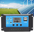 Miniatyrbild 8 av 8: Solcellsladdningsregulator LCD Dubbel USB PWM Cell Panel Regulator med Automatisk Lastidentifiering 12V 24V40A